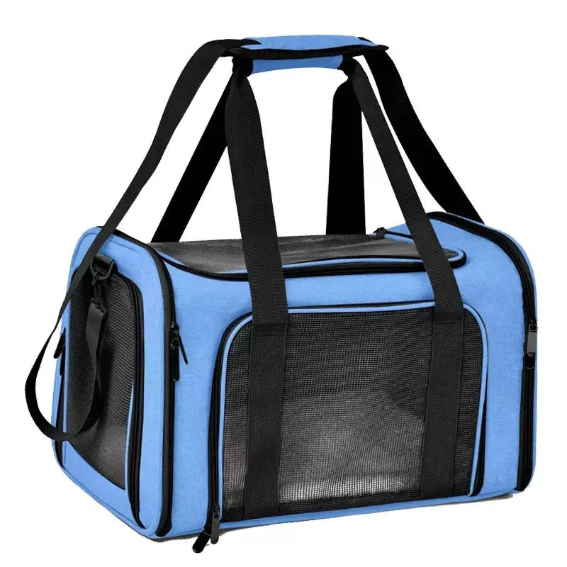Premium Portable Pet Carrier for Large Cats and Small Dogs - Airline-Approved Soft Travel Case with Breathable Mesh, Foldable Design for Outdoor, Car, and Airplane Use
