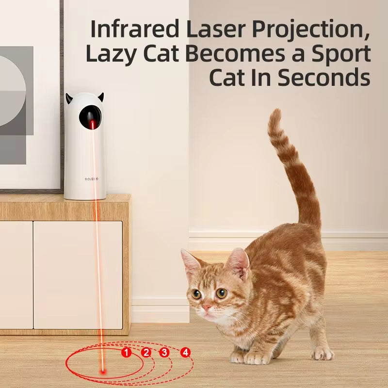 Interactive Automatic Cat Toy with LED Laser - Handheld Electronic Teaser for Indoor Pets