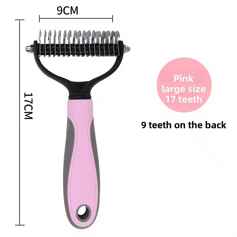 Premium Double-Sided Stainless Steel Pet Comb for Dogs and Cats - Detangling and Grooming Tool for Efficient Hair Removal