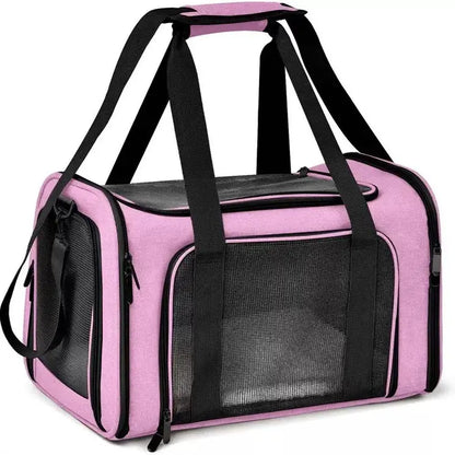 Premium Portable Pet Carrier for Large Cats and Small Dogs - Airline-Approved Soft Travel Case with Breathable Mesh, Foldable Design for Outdoor, Car, and Airplane Use