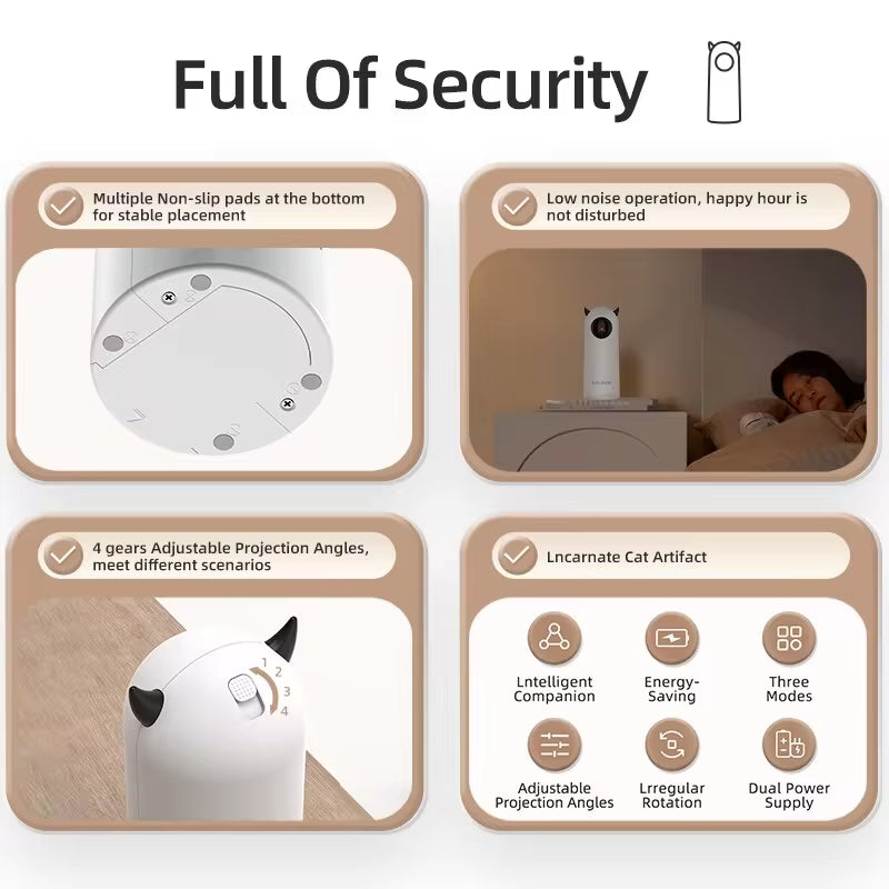 Interactive Automatic Cat Toy with LED Laser - Handheld Electronic Teaser for Indoor Pets