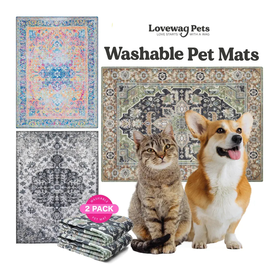 Lovewag Pets Washable Dog Pads - Eco-Friendly and Leak-Proof, Available in Multiple Designs and Sizes (Pack of 2)