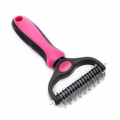 Premium Double-Sided Stainless Steel Pet Comb for Dogs and Cats - Detangling and Grooming Tool for Efficient Hair Removal