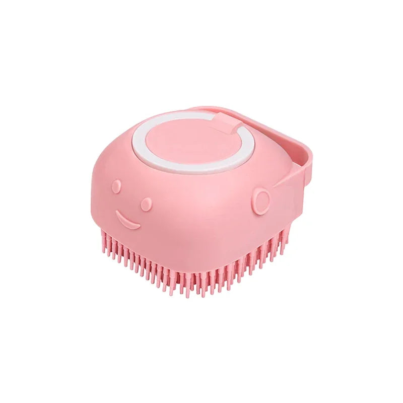 Pet Grooming Tool: Soft Silicone Bathing Brush with Shampoo Dispenser for Dogs and Cats