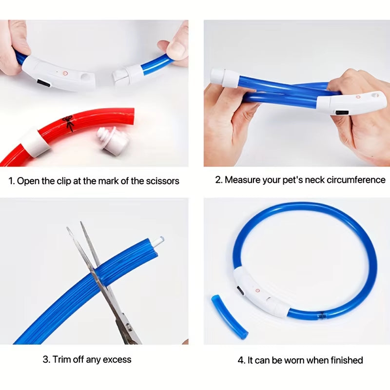 USB Rechargeable LED Dog Collar with Luminous Anti-Lost Feature