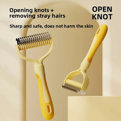 Premium Double-Sided Stainless Steel Pet Comb for Dogs and Cats - Detangling and Grooming Tool for Efficient Hair Removal