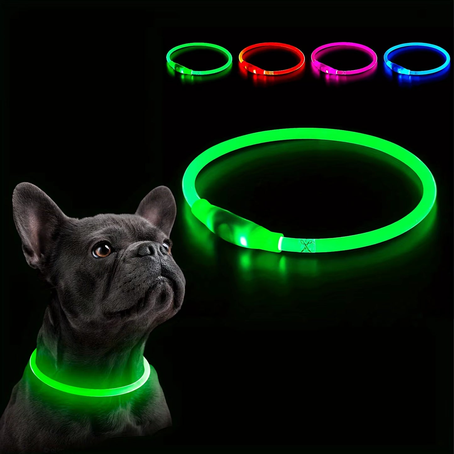 USB Rechargeable LED Dog Collar with Luminous Anti-Lost Feature