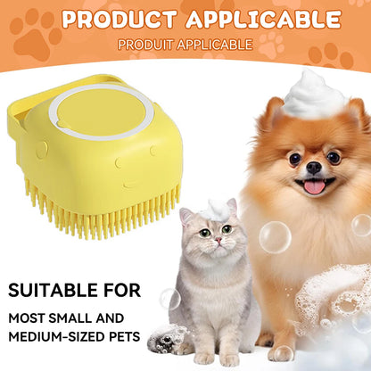 Pet Grooming Tool: Soft Silicone Bathing Brush with Shampoo Dispenser for Dogs and Cats