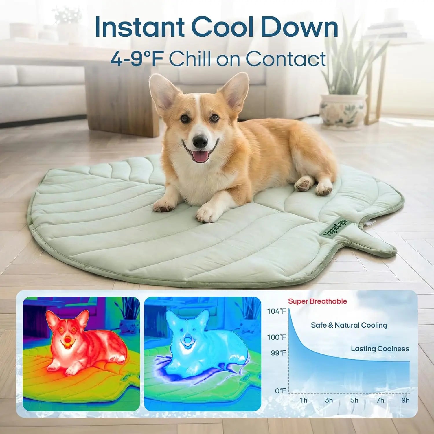Vagascape Eco-Friendly Cooling Pet Mat for Large Dogs - Portable, Machine Washable, and Ideal for Outdoor Activities
