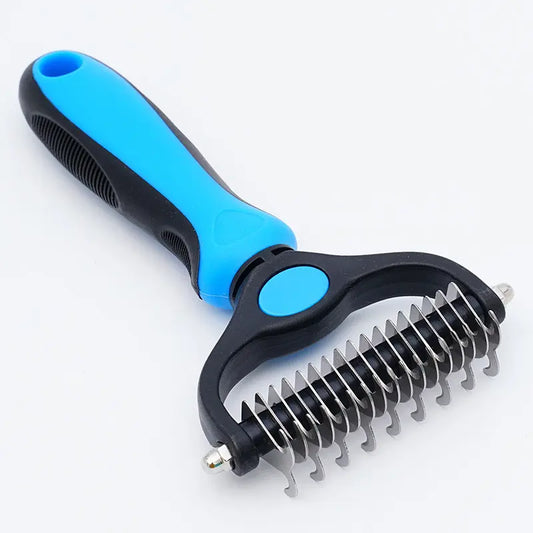 Premium Double-Sided Stainless Steel Pet Comb for Dogs and Cats - Detangling and Grooming Tool for Efficient Hair Removal
