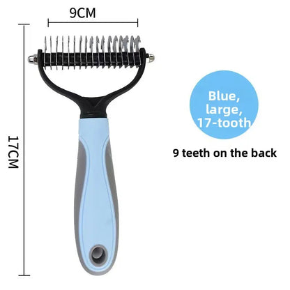 Premium Double-Sided Stainless Steel Pet Comb for Dogs and Cats - Detangling and Grooming Tool for Efficient Hair Removal
