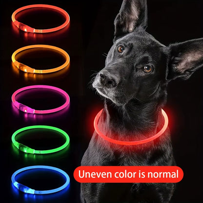 USB Rechargeable LED Dog Collar with Luminous Anti-Lost Feature