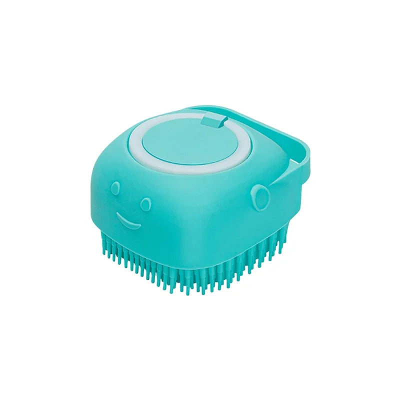 Pet Grooming Tool: Soft Silicone Bathing Brush with Shampoo Dispenser for Dogs and Cats